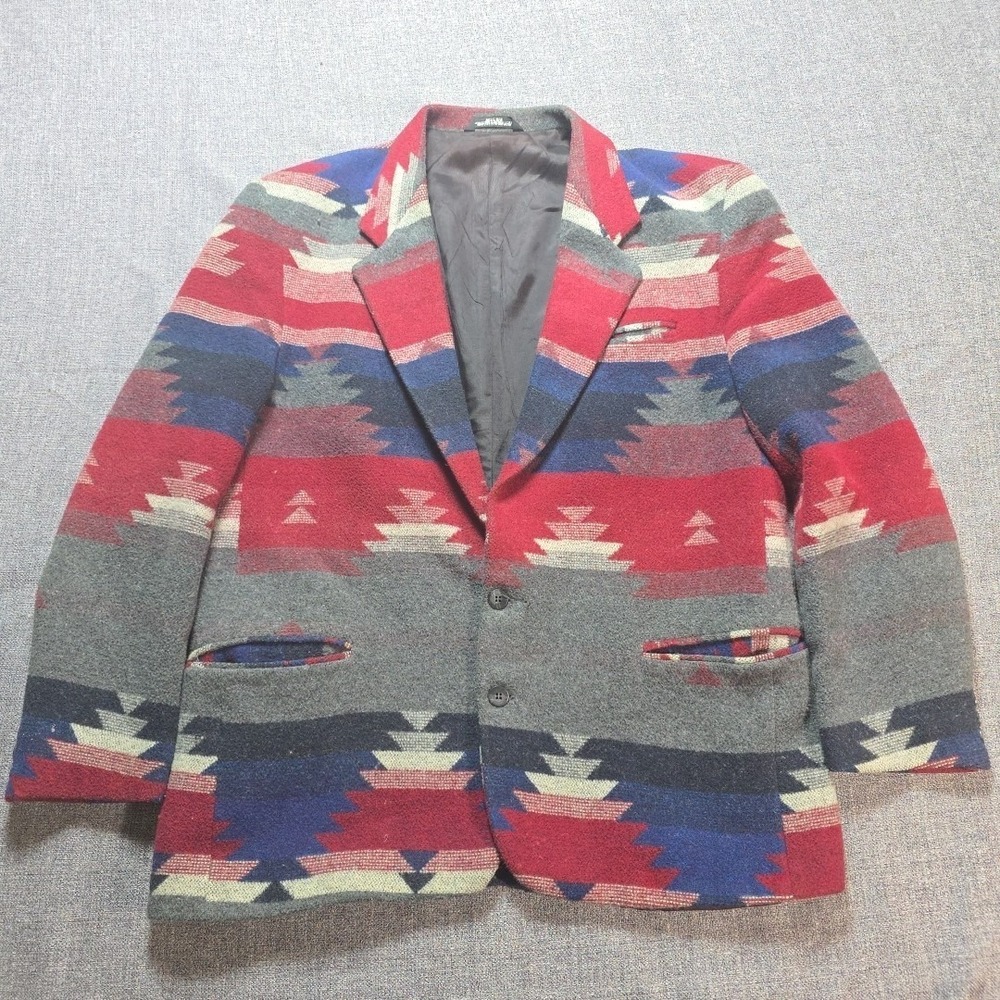 Southwestern Aztec Blanket Blazer Sport Coat - Men's/Unisex Wool Blend USA Union